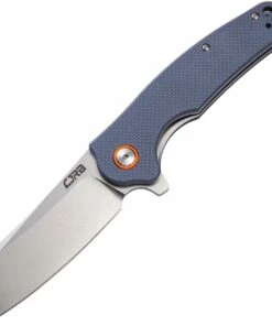 CJRB Cutlery Crag Liner Lock J1904-GYF, 3.3" D2 Stonewash Plain Blade, Blue-Gray G-10 Handle