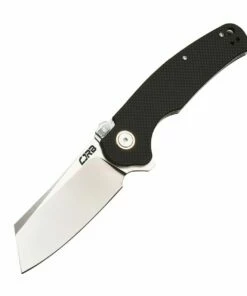 CJRB Cutlery Crag Recoil-lock J1904R-BKF, 3.3" D2 Stonewash Plain Blade, Black G-10 Handle