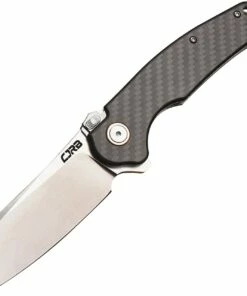 CJRB Cutlery Crag Recoil-lock J1904R-CF, 3.3" D2 Stonewash Plain Blade, Carbon Fiber Handle