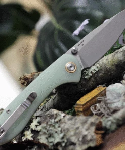 CJRB Cutlery Small Feldspar J1912S-NTG, 3.0" D2 Steel Stonewashed Plain Blade, Contoured Natural G-10 Handle -Buck Knives Sales J1912SNTG.2 54811.1619115798