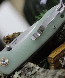 CJRB Cutlery Small Feldspar J1912S-NTG, 3.0" D2 Steel Stonewashed Plain Blade, Contoured Natural G-10 Handle -Buck Knives Sales J1912SNTG.3 77637.1619115798