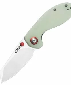 CJRB Swaggs Maileah J1918-NTG, 2.39" AR-RPM9 Powder Steel Plain Blade, Natural Green G-10 Handle