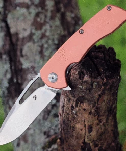 Kansept Knives Kryo K1001C1, 3.58" CPM-S35VN Stonewashed Plain Blade, Copper Handle