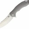 Kansept Knives, K1002A5, Spirit Flipper, 3.5" CPM-S35VN Satin Sheepsfoot Blade, Gray Titanium Handles