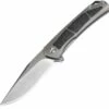 Kansept Knives, K1003A1, Sprite Frame Lock Knife, 3.5" CPM-S35VN Satin Clip Point Blade, Titanium with Carbon Fiber Inlay Handles