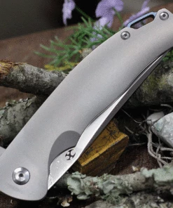 Kansept Knives K1004A2 Agent, 3.75" CPM-S35VN Stonewashed/Satin Blade, Bead Blasted Titanium Handle -Buck Knives Sales K1004A2.3 23318.1618934883