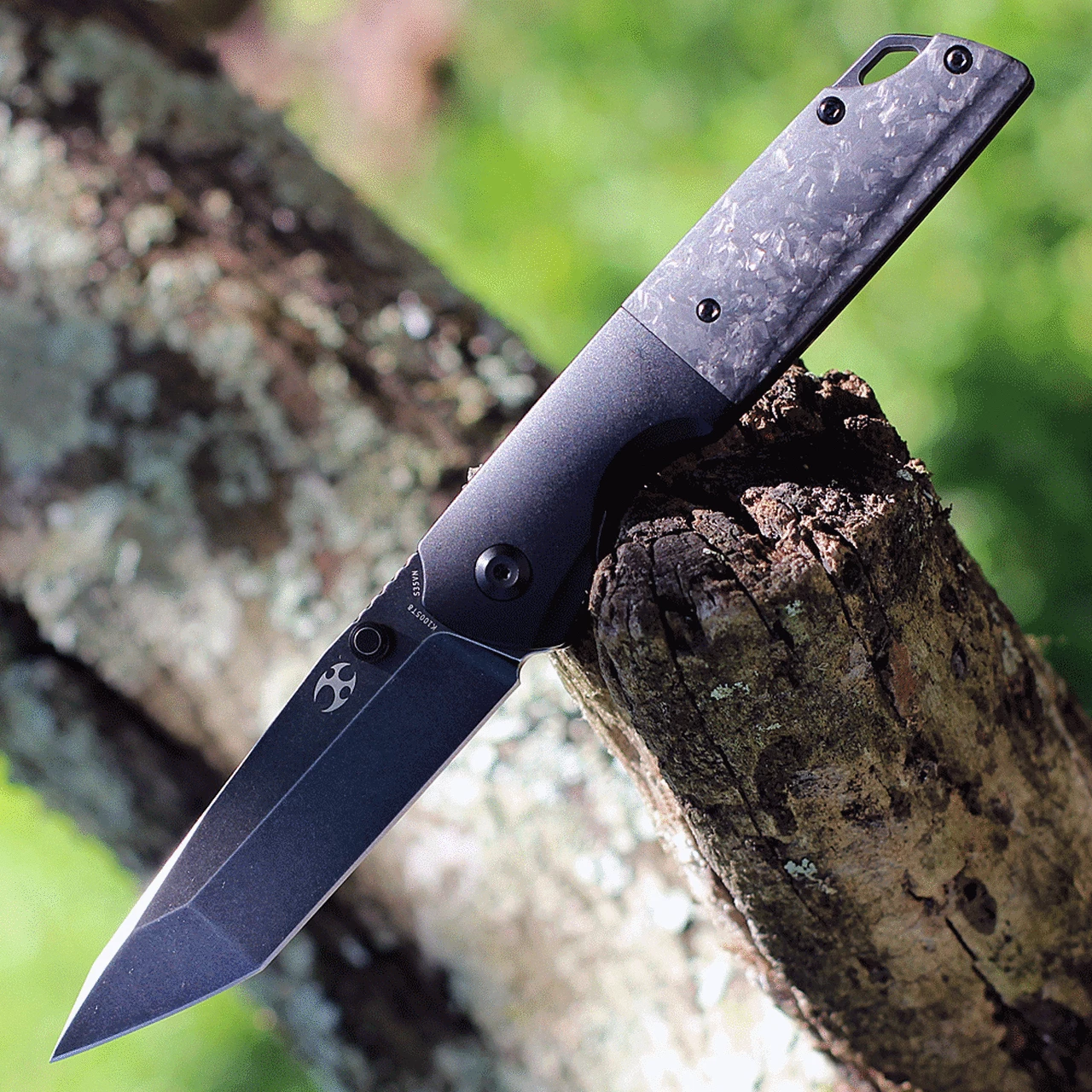 Kansept Knives Warrior K1005T8, 3.4" CPM-S35VN Tanto Blade, Titanium with Black Carbon Fiber Inlay Handle 1 Kansept Knives Warrior K1005T8, 3.4" CPM-S35VN Tanto Blade, Titanium with Black Carbon Fiber Inlay Handle