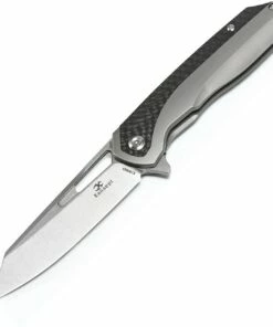 Kansept Knives K1006A5, Shard Flipper, 3.5" CPM-S35VN Wharncliffe Blade, Titanium w/ Carbon Fiber Inlay Handle, Titanium Pocket Clip