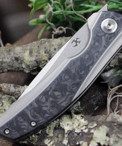 Kansept Knives K1007A2 Accipiter CF, 3.50" CPM-S35VN Stonewashed Plain Blade, Titanium w/ Carbon Fiber Inlay Handle -Buck Knives Sales K1007A2.3 42679.1621448985