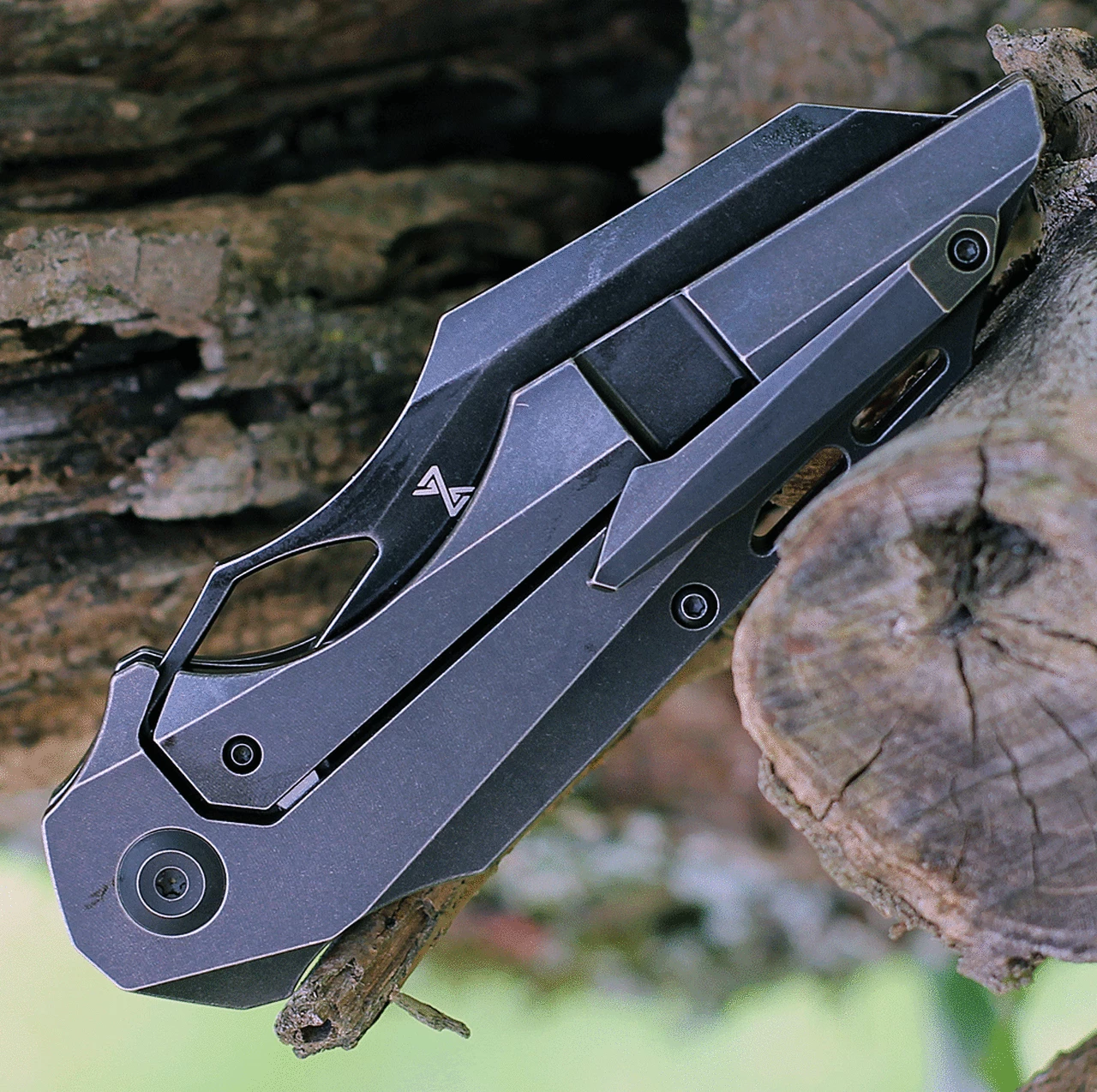 Kansept Knives Genesis K1010A6, 3.62" CPM-S35VN Black Stonewashed Blade, Timascus Titanium Handle 4 Kansept Knives Genesis K1010A6, 3.62" CPM-S35VN Black Stonewashed Blade, Timascus Titanium Handle - Image 4