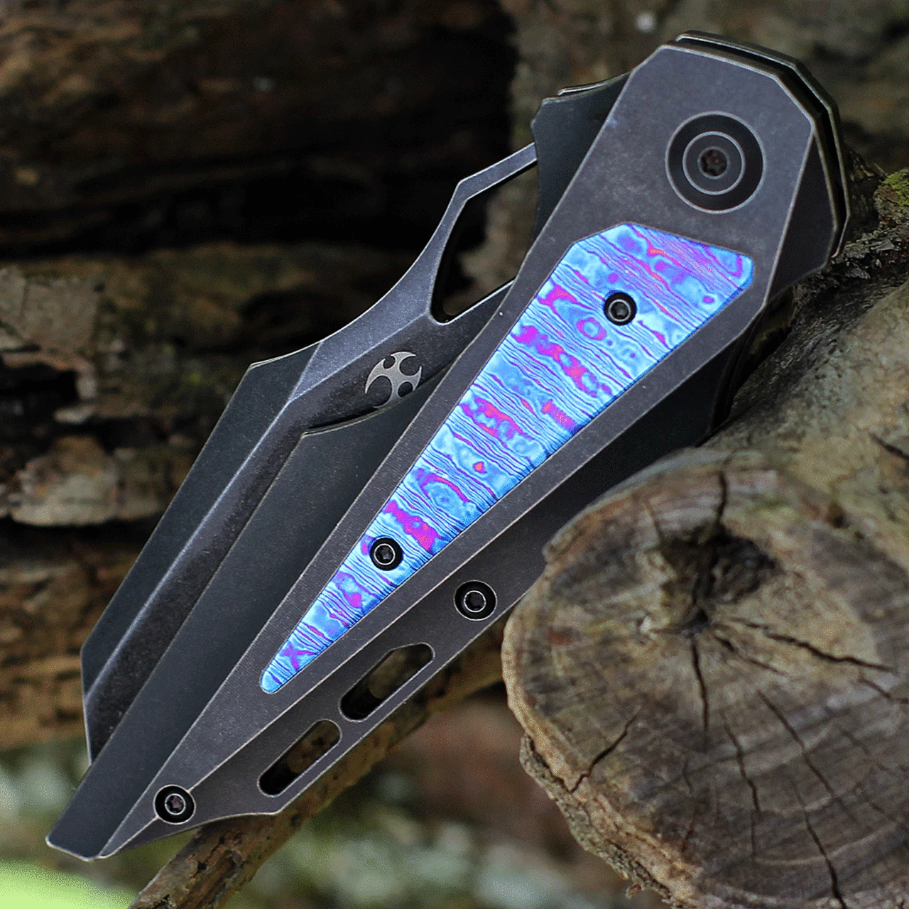 Kansept Knives Genesis K1010A6, 3.62" CPM-S35VN Black Stonewashed Blade, Timascus Titanium Handle 3 Kansept Knives Genesis K1010A6, 3.62" CPM-S35VN Black Stonewashed Blade, Timascus Titanium Handle - Image 3