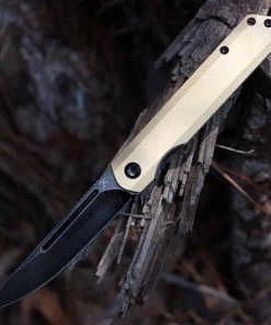 Kansept Knives Kansept Prickle - Brass (3.5" S35VN Black) K1012B1