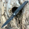 Kansept Knives Kansept Lucky Star Front Flipper - Rose Pattern CF (3.5" S35VN Blk SW Tanto) K1013T3