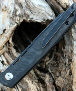 Kansept Knives Kansept Lucky Star Front Flipper - Rose Pattern CF (3.5" S35VN Blk SW Tanto) K1013T3 -Buck Knives Sales K1013T3.2 21382.1644964717