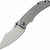 Kansept Knives K1018A3 Pelican EDC, 3" Stonewashed CPM- S35VN Drop Point Blade, Gray Titanium Handle