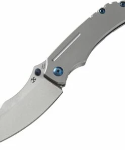 Kansept Knives K1018A3 Pelican EDC, 3" Stonewashed CPM- S35VN Drop Point Blade, Gray Titanium Handle