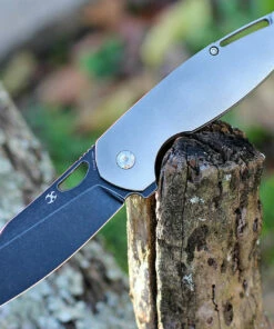 Kansept Knives Kansept Model 6 - Orange Peel Titanium (3" M390 Blk) K1022A2