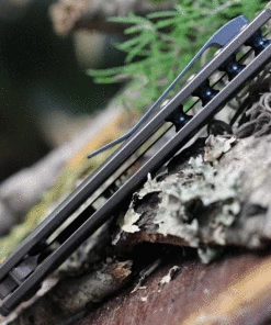 Kansept Knives Convict K1023D1, 3.3" Damascus Steel Sheepfoot Blade, Gray Titanium Handle -Buck Knives Sales K1023D1 88888.1621353298