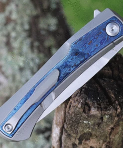 Kansept Knives Kratos K1024A3, 3.79" CPM-S35VN Satin Plain Blade, Gray Titanium & Timascus Handles -Buck Knives Sales K1024A3.2 21862.1624637259.1280.1280 71995.1624644485