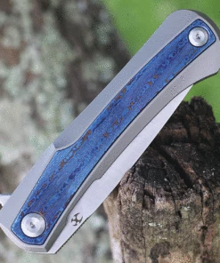 Kansept Knives Kratos K1024A3, 3.79" CPM-S35VN Satin Plain Blade, Gray Titanium & Timascus Handles -Buck Knives Sales K1024A3.3 84358.1624637259.1280.1280 31266.1624644484