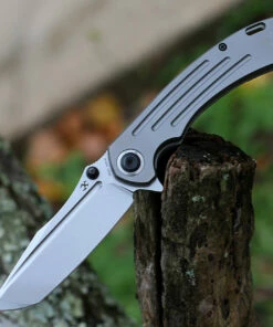 Kansept Knives Kansept Pretatout - Gray Ti (3.6" CPM-S35VN Satin Tanto) K1032T1