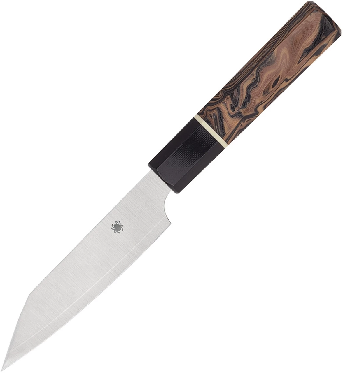 Spyderco Knives Spyderco Itamae Petty Paring Knife K15GPBNBK, 4.5" SUS410 Satin Plain Blade, Burl G-10 Handle 1 Spyderco Knives Spyderco Itamae Petty Paring Knife K15GPBNBK, 4.5" SUS410 Satin Plain Blade, Burl G-10 Handle