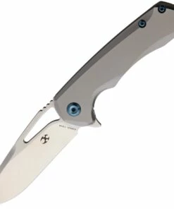 Kansept Knives K2001A1 Mini Kryo, 2.9" CPM-S35VN Satin Blade, Gray Titanium Handle