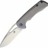 Kansept Knives K2001B1 Mini Kryo, 2.9" CPM-S35VN Satin Plain Blade, Gray Titanium Handle