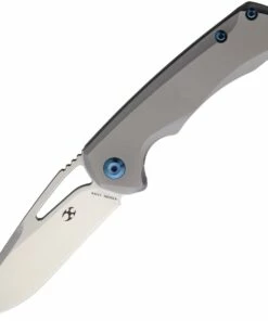 Kansept Knives K2001B1 Mini Kryo, 2.9" CPM-S35VN Satin Plain Blade, Gray Titanium Handle