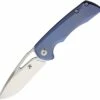 Kansept Knives K2001B2 Mini Kryo, 2.9" CPM-S35VN Satin Plain Blade, Blue Titanium Handle