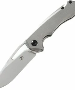 Kansept Knives K2001B4 Mini Kryo, 2.9" CPM-S35VN Stonewashed Plain Blade, Orange Peal Titanium Handle