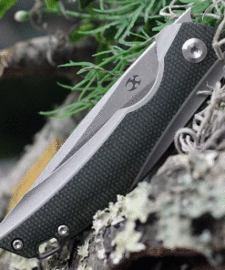 Kansept Knives K2007A1 Mini Accipiter, 2.9" CPM-S35VN Stonewashed Plain Blade, Titanium/ OD Green Canvas Micarta Handle -Buck Knives Sales K2007A1.3 90999.1621352662