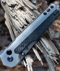 Kansept Knives Kansept EDC Tac Button Lock - Gray Ti / Twill CF (3.1" S35VN Satin) K2009A2 -Buck Knives Sales K2009A2.3 35537.1630009614