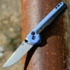 Kansept Knives Kansept EDC Tac Button Lock - Blue G10 / Blk Ti (3.1" S35VN SW) K2009A6
