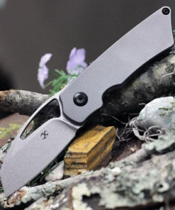 Kansept Knives Kansept 2016A1 Goblin Framelock, 2.25" S35VN Satin Plain Blade, Gray Anodized Titanium Handle