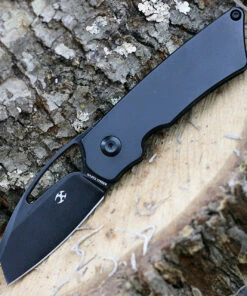 Kansept Knives Kansept 2016A2 Goblin Framelock, 2.25" S35VN Black Plain Blade, Black Anodized Titanium Handle