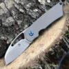Kansept Knives Kansept Goblin Front Flipper - Bronzed Ti w/ Blue (2.3" S35VN Satin) K2016A3