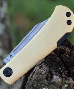 Kansept Knives Kansept Wedge Lock Back Brass (2.9" Damascus) K2026BB1 -Buck Knives Sales K2026BB1.2 37352.1632331969