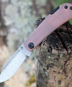 Kansept Knives Kansept Wedge Lock Back Red Copper (2.9" Damascus) K2026BC1