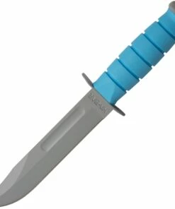 KA-BAR 1313SF USSF Space Force, Space-Bar, Knife, 7" Gray Powder Coated 1095 Cro-Van Plain Blade, Blue Kraton G Handle