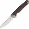 Kizer Cutlery Clutch Ki4556A1, 3.3" CPM-S35VN Satin Modified Drop Point Blade, Brown Micarta Handles