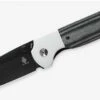 Kizer Cutlery Deviant V3575A2, 3.03" M390 Black Sheepsfoot Plain Blade, Black Micarta Handle w/ White G-10 Bolsters