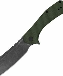 Kershaw Knives Kershaw Static Cleaver - Green Canvas Micarta (2.8" D2 Blackwash) 3445MCG-BW