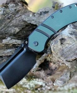 Kansept Knives Kansept XL Korvid Flipper - OD Green G10 (3.6" Blk 154CM Cleaver) T1030A1