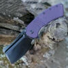 Kansept Knives Kansept XL Korvid Flipper - Purple G10 (3.6" Blk SW 154CM Cleaver) T1030A4