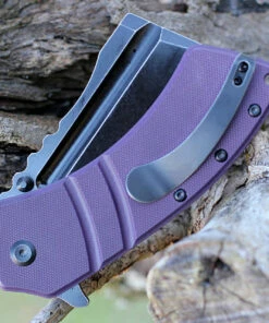 Kansept Knives Kansept XL Korvid Flipper - Purple G10 (3.6" Blk SW 154CM Cleaver) T1030A4 -Buck Knives Sales KT1030A4.2 58503.1641927167