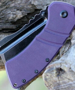 Kansept Knives Kansept XL Korvid Flipper - Purple G10 (3.6" Blk SW 154CM Cleaver) T1030A4 -Buck Knives Sales KT1030A4.3 45212.1641927167