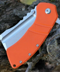 Kansept Knives Kansept XL Korvid Flipper - Orange G10 (3.6" Satin 154CM Cleaver) T1030A6 -Buck Knives Sales KT1030A6.3 75164.1641935057