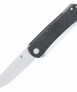 Kansept Knives Kansept Weasel Folding Knife T2020A3, 3.12" 154CM Satin Plain Blade, Shred Carbon Fiber Handle