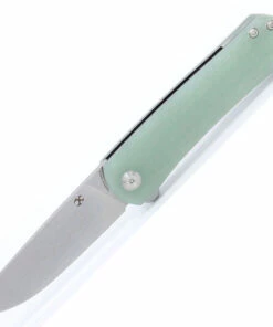 Kansept Knives Kansept Weasel Folding Knife T2020A4, 3.12" 154CM Stonewashed Plain Blade, Natural G-10 Handle